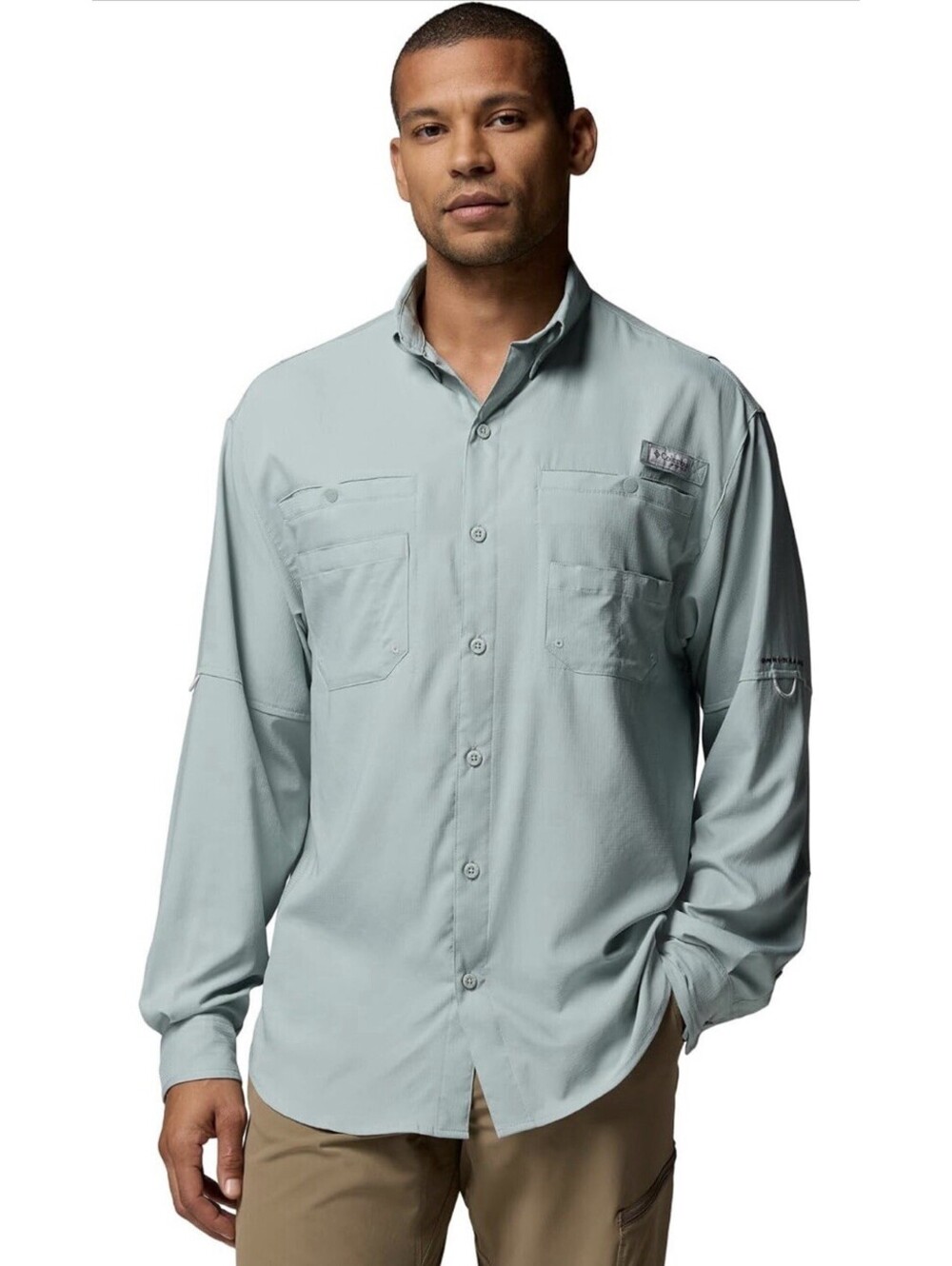 Columbia PFG Tamiami II UPF 40 Long Sleeve Fishing Shirt Size LT Niagara